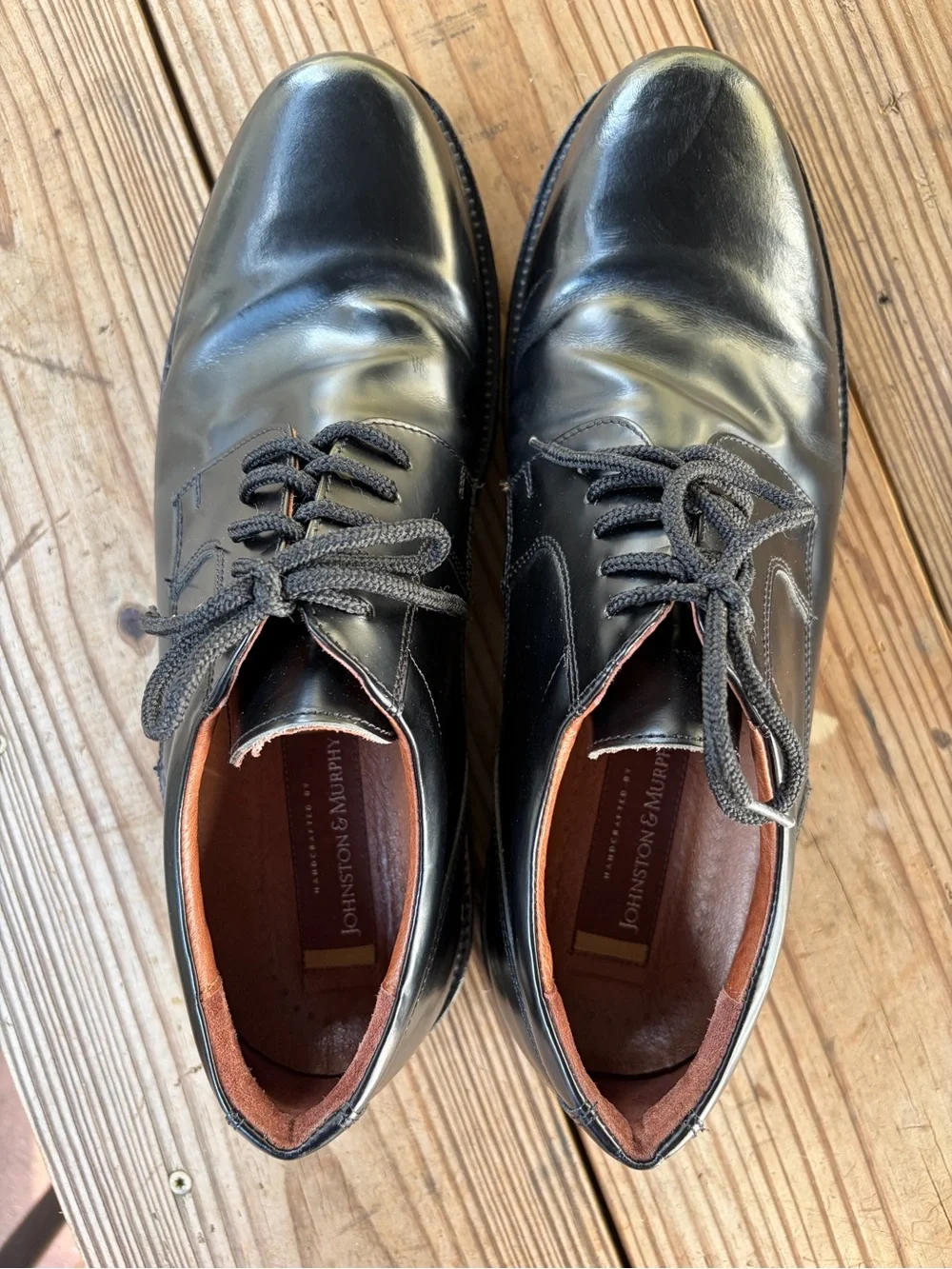 Johnston & Murphy Vintage Black Leather Derby Dress Shoes